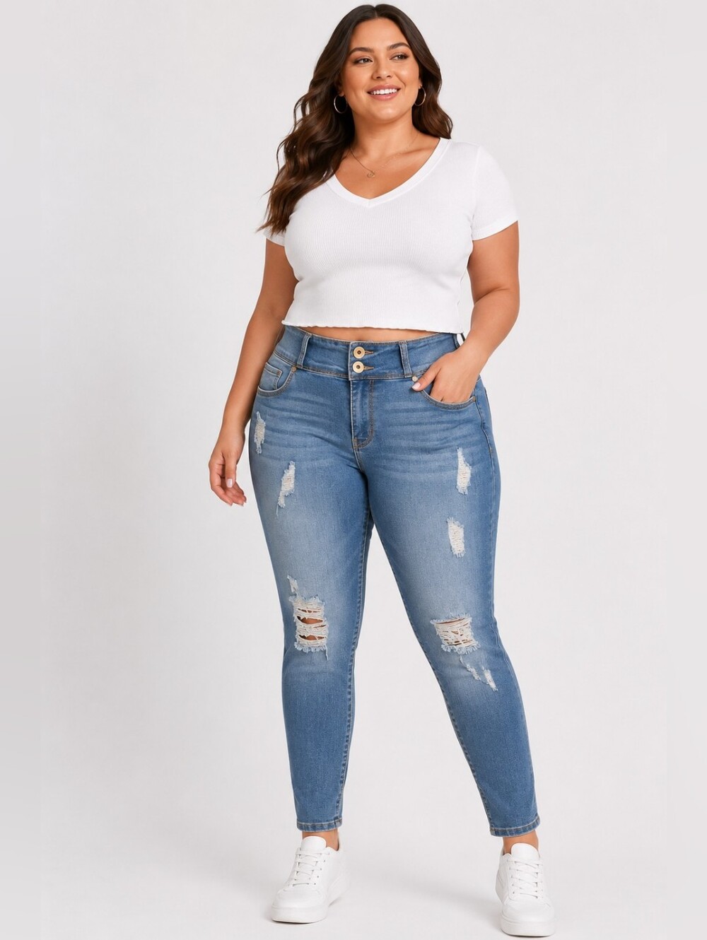 ✨ BOHO BABE DISTRESSED JEANS ✨Blue Savvy distressed skinny jeans 18